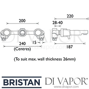 Bristan PM 3HWMBAS C Prism 3 Hole Wall Mounted Basin Mixer Spare Parts